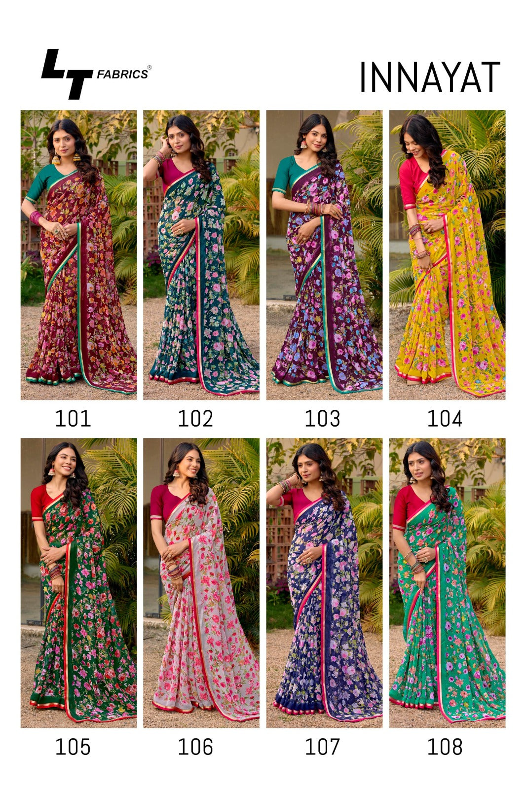 New Innayat Lt Fabrics Chiffon Sarees Wholesale