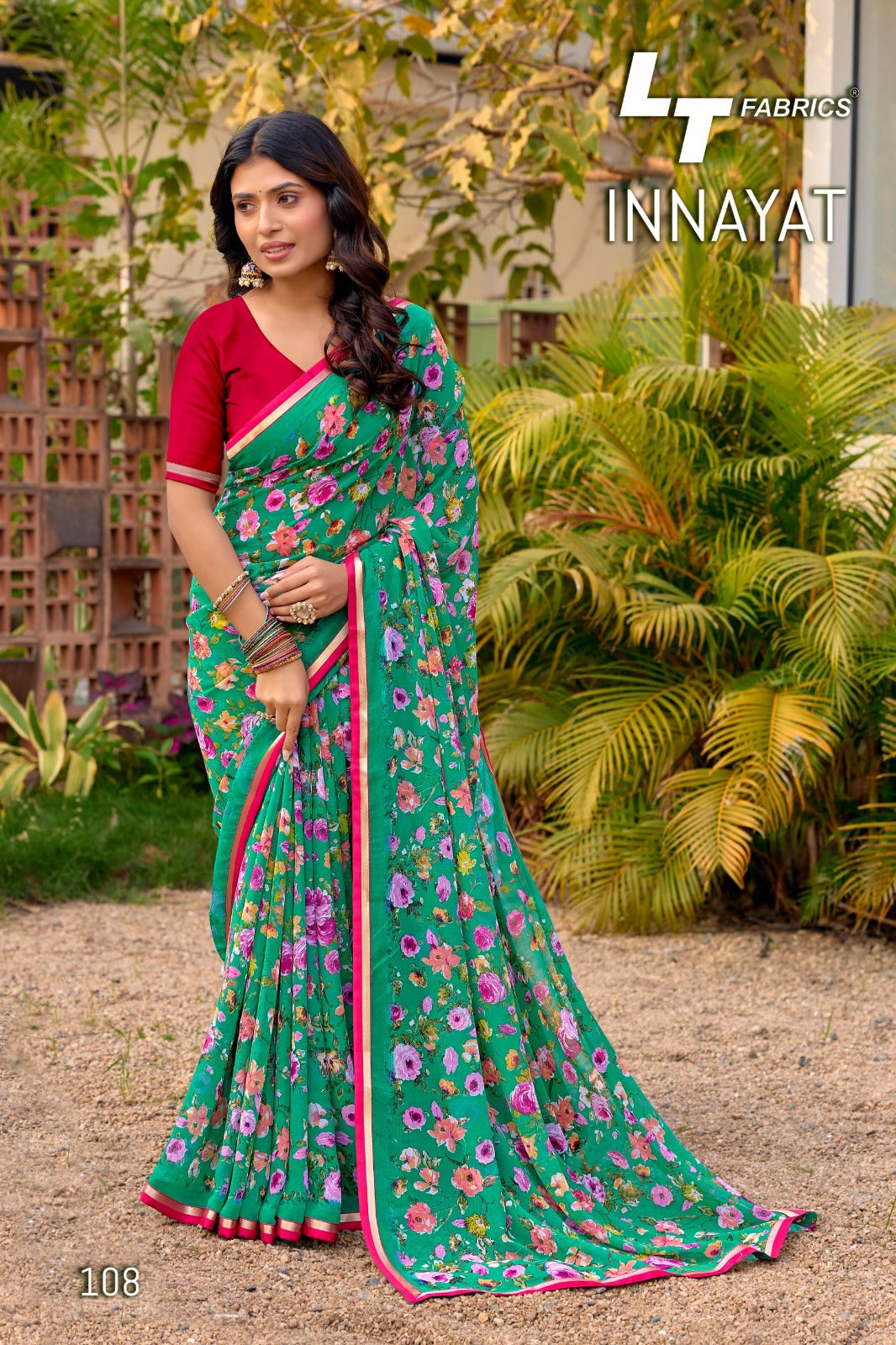 New Innayat Lt Fabrics Chiffon Sarees Wholesale