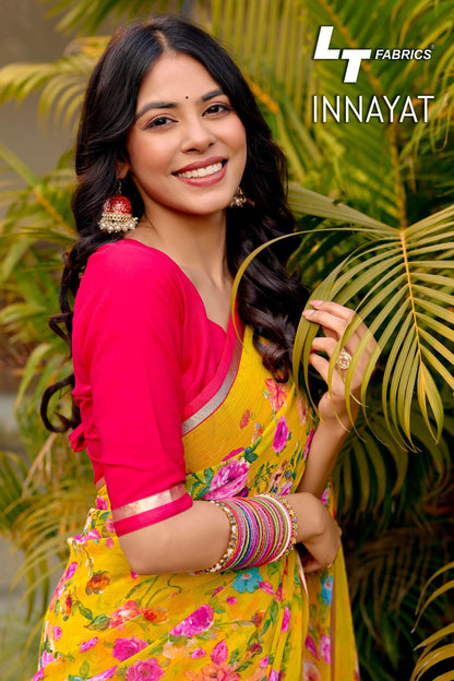 New Innayat Lt Fabrics Chiffon Sarees Wholesale