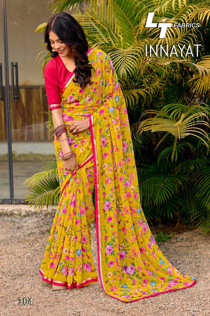 New Innayat Lt Fabrics Chiffon Sarees Wholesale