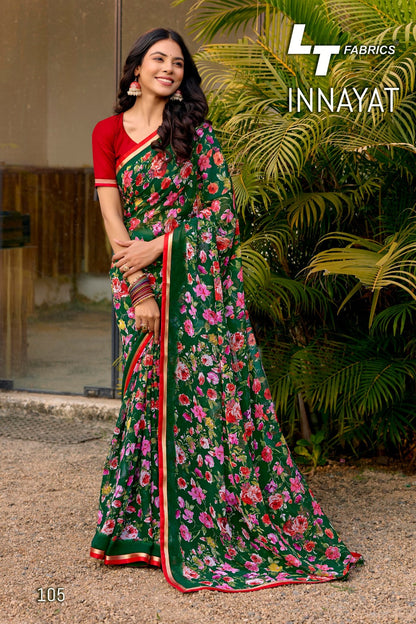 New Innayat Lt Fabrics Chiffon Sarees Wholesale