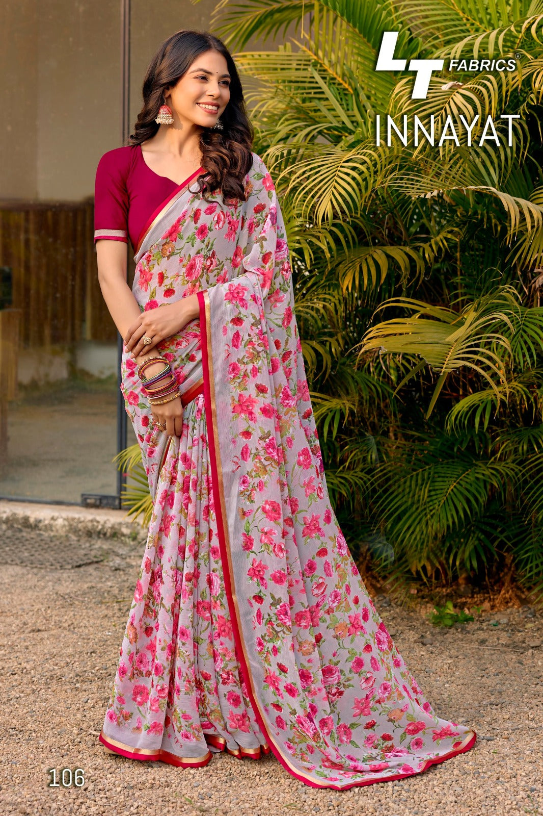 New Innayat Lt Fabrics Chiffon Sarees Wholesale