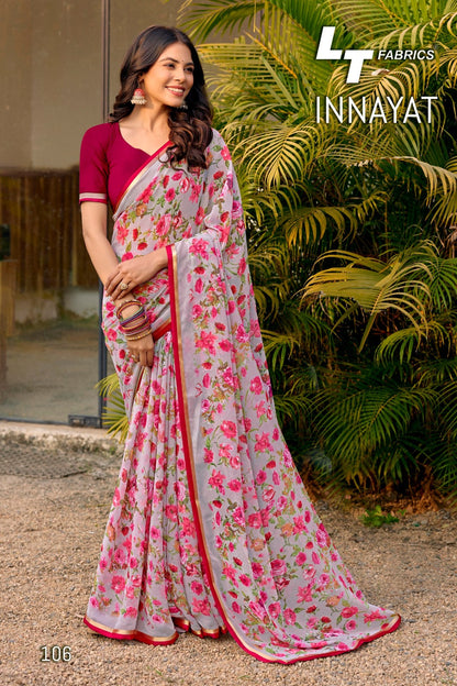 New Innayat Lt Fabrics Chiffon Sarees Wholesale