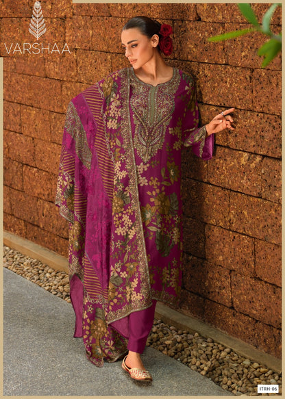 New Itrh Varshaa Modal Satin Pant Style Suits Wholesale Price