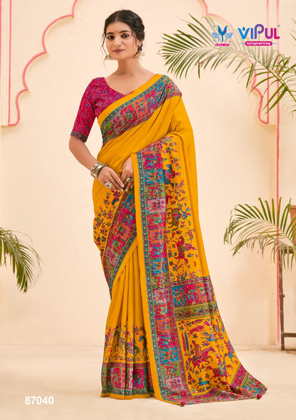 New Ivory Silk Vipul Soft Silk Sarees Exporter India