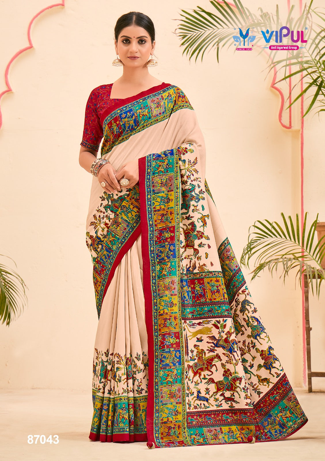New Ivory Silk Vipul Soft Silk Sarees Exporter India