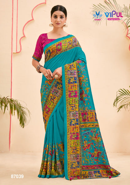 New Ivory Silk Vipul Soft Silk Sarees Exporter India
