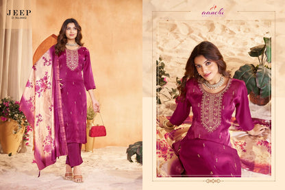 New Jeep Aanchi Roman Readymade Pant Style Suits Wholesale Rate
