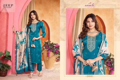 New Jeep Aanchi Roman Readymade Pant Style Suits Wholesale Rate