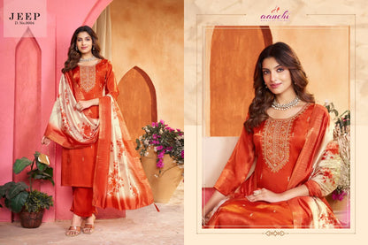 New Jeep Aanchi Roman Readymade Pant Style Suits Wholesale Rate