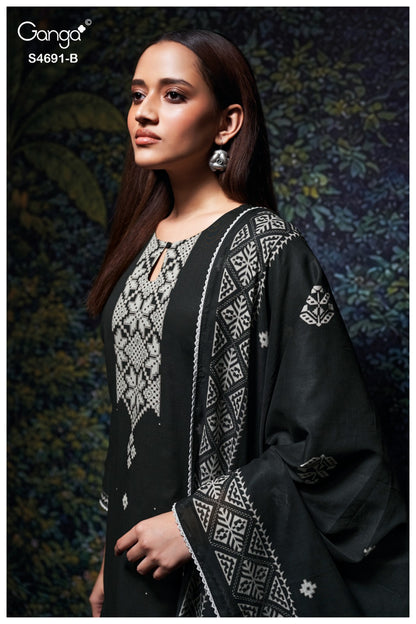 New Juvira 4691 Ganga Cotton Pant Style Suits Supplier Gujarat