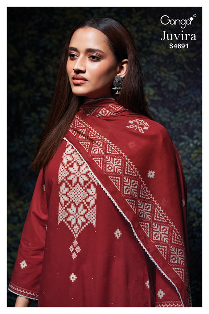 New Juvira 4691 Ganga Cotton Pant Style Suits Supplier Gujarat