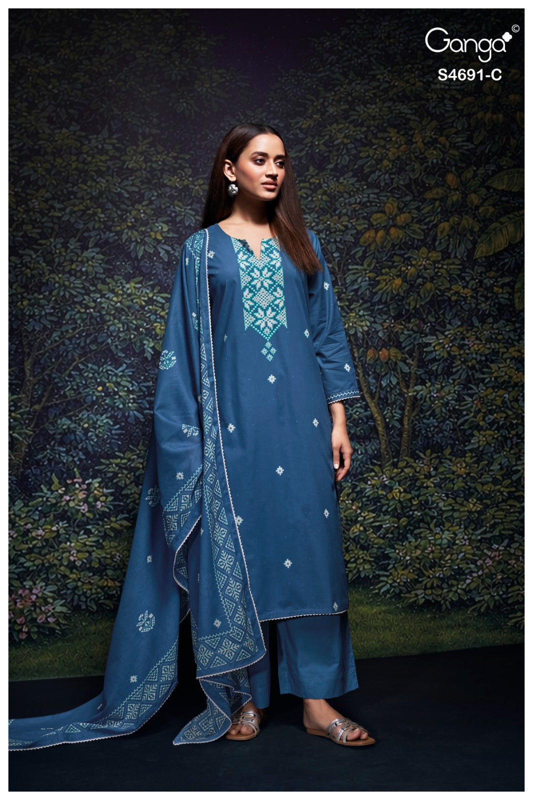 New Juvira 4691 Ganga Cotton Pant Style Suits Supplier Gujarat