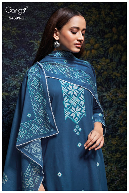 New Juvira 4691 Ganga Cotton Pant Style Suits Supplier Gujarat
