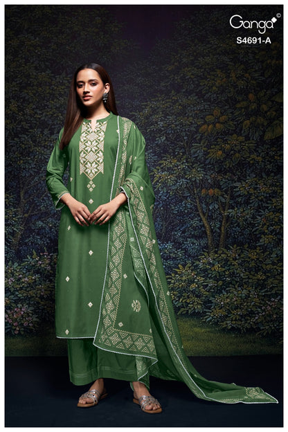 New Juvira 4691 Ganga Cotton Pant Style Suits Supplier Gujarat