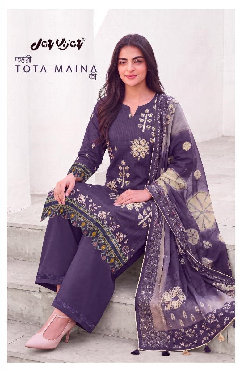 New Kahani Tota Maina Ki Jay Vijay Cotton Pant Style Suits Supplier Ahmedabad
