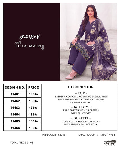 New Kahani Tota Maina Ki Jay Vijay Cotton Pant Style Suits Supplier Ahmedabad