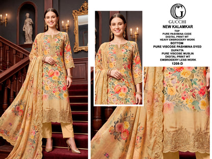 New Kalamkar 1208 Gucchi Pashmina Suits Supplier