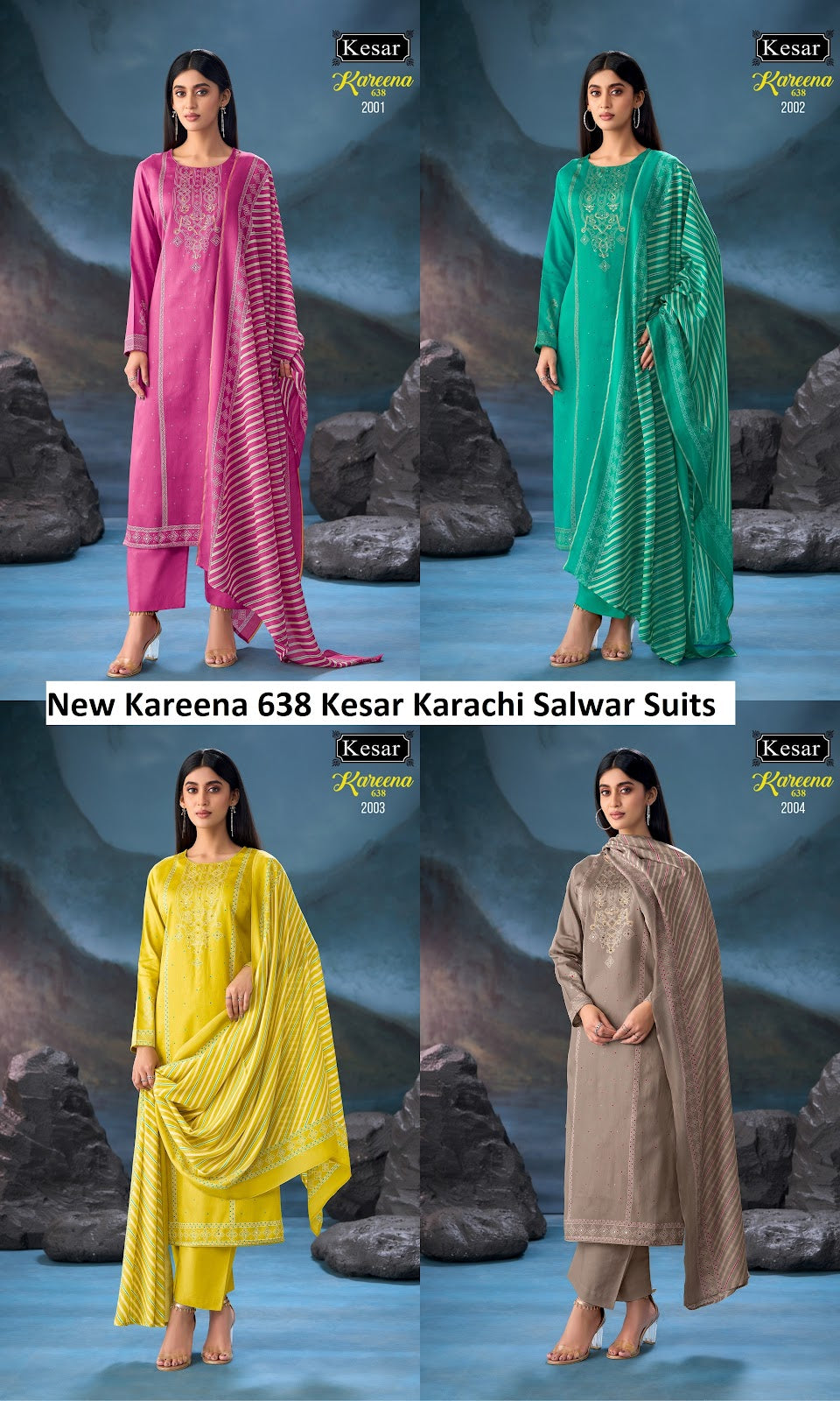 New Kareena 638 Kesar Jam Satin Karachi Salwar Suits Manufacturer Gujarat