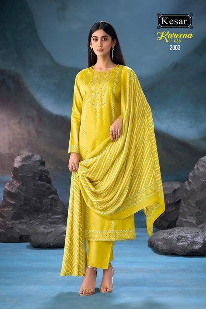 New Kareena 638 Kesar Jam Satin Karachi Salwar Suits Manufacturer Gujarat