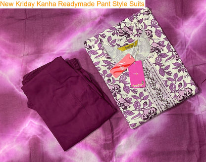 New Kriday Kanha Reyon Readymade Pant Style Suits Exporter