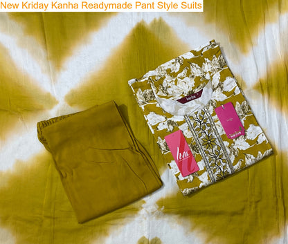 New Kriday Kanha Reyon Readymade Pant Style Suits Exporter