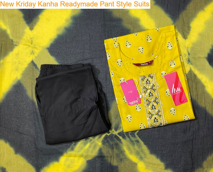 New Kriday Kanha Reyon Readymade Pant Style Suits Exporter
