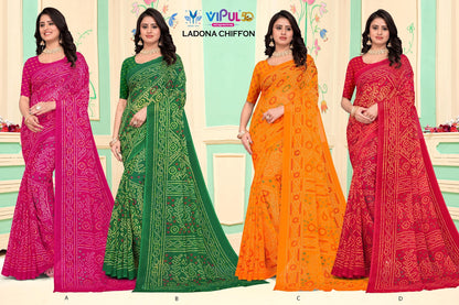 New Ladona Vol 132 Vipul Chiffon Sarees Wholesaler Ahmedabad