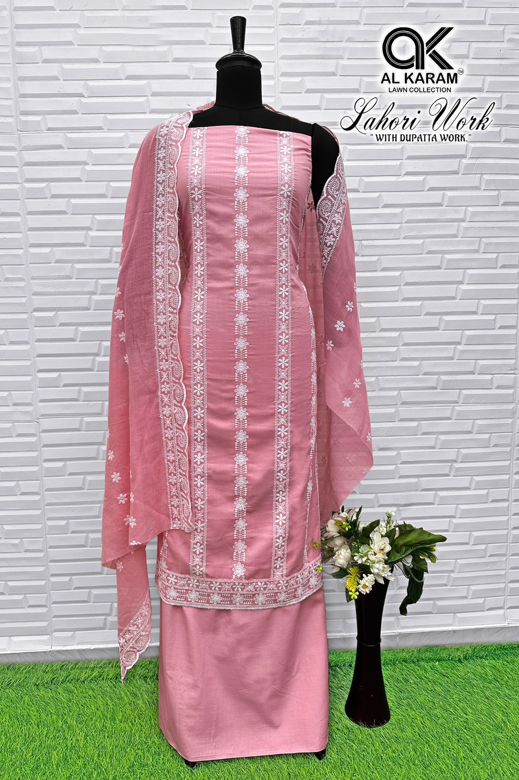 New Lahori Work Al Karam Pure Cotton Karachi Salwar Suits Exporter