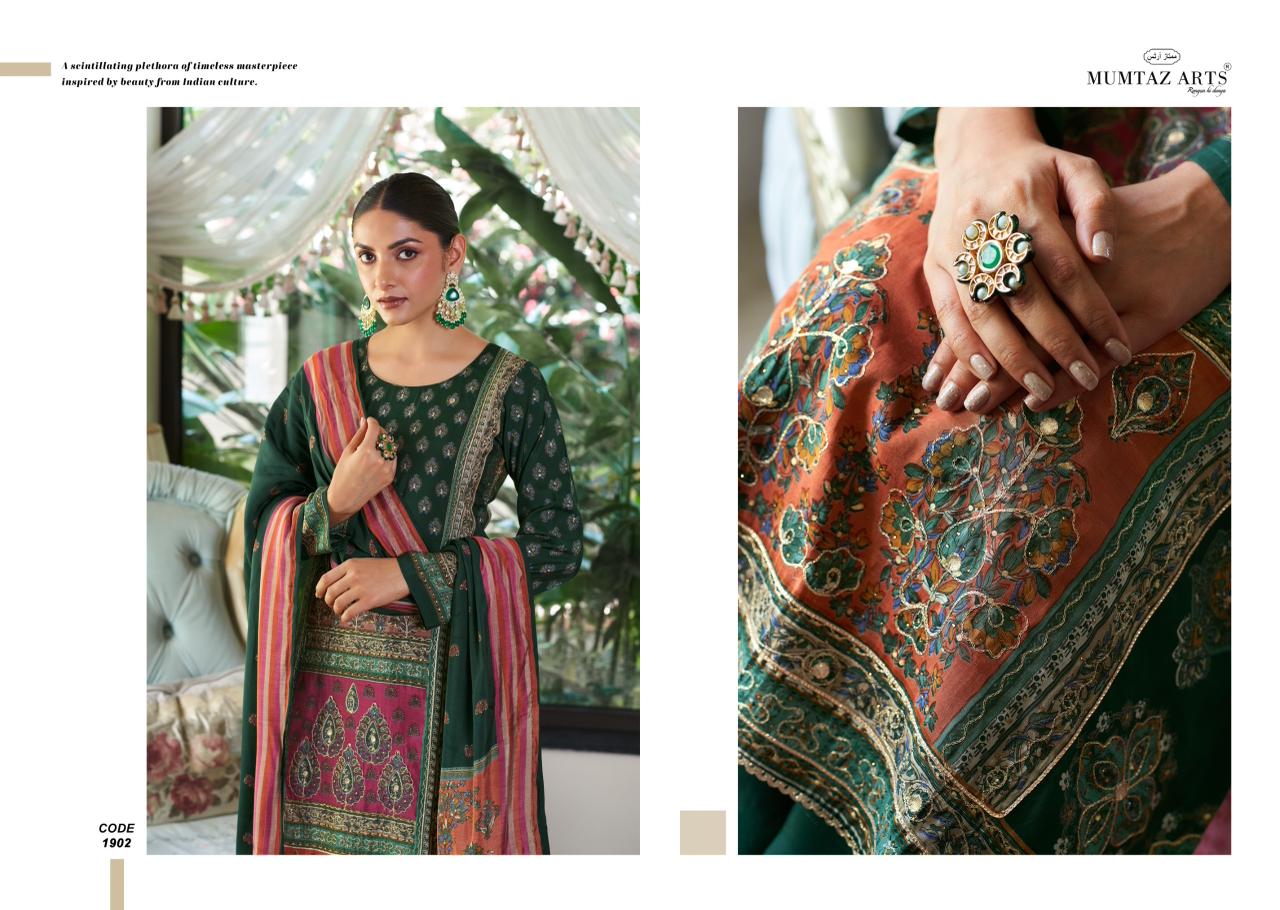 New Lysha Mumtaz Arts Viscose Muslin Karachi Salwar Suits Wholesale Rate