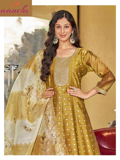 New Mahi Aanchi Shimmer Readymade Anarkali Suits Wholesale Rate