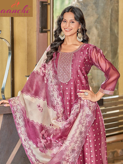 New Mahi Aanchi Shimmer Readymade Anarkali Suits Wholesale Rate