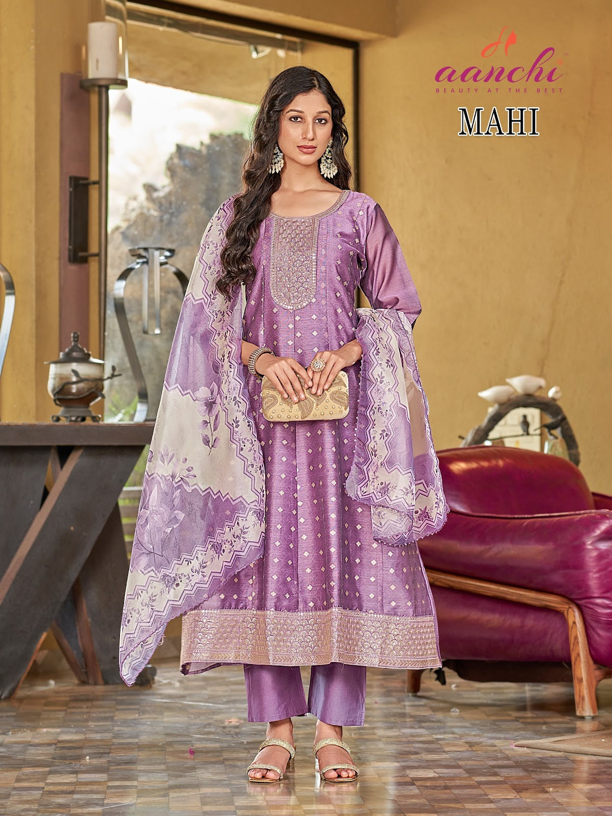 New Mahi Aanchi Shimmer Readymade Anarkali Suits Wholesale Rate