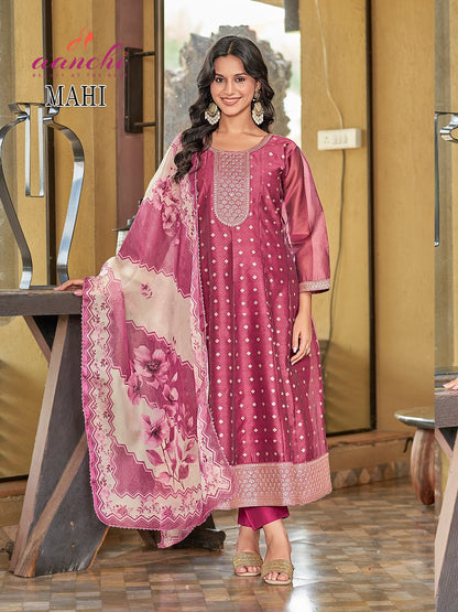 New Mahi Aanchi Shimmer Readymade Anarkali Suits Wholesale Rate