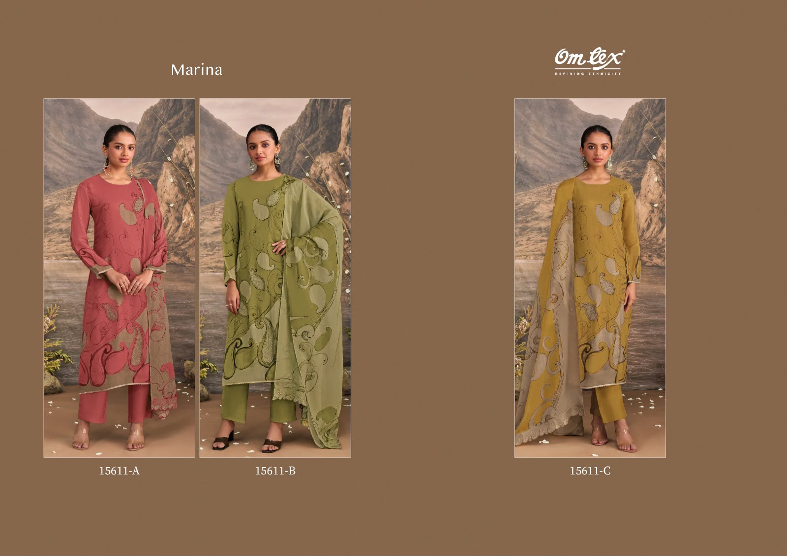 New Marina Omtex Organza Pant Style Suits Wholesaler India