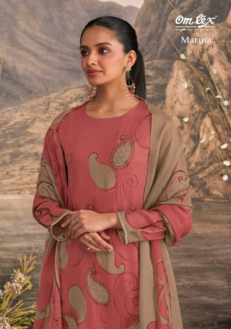 New Marina Omtex Organza Pant Style Suits Wholesaler India