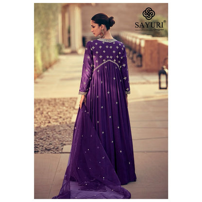 New Maskara Sayuri Chinnon Silk Gown Dupatta Set Wholesale Price