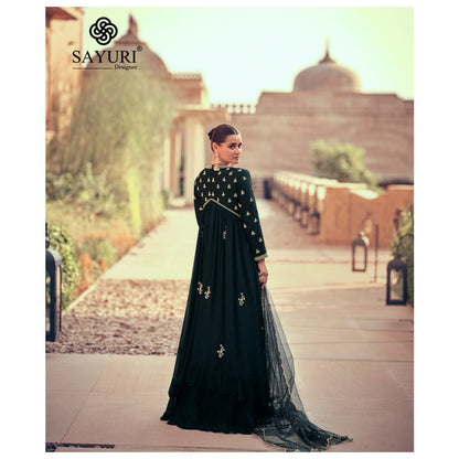 New Maskara Sayuri Chinnon Silk Gown Dupatta Set Wholesale Price