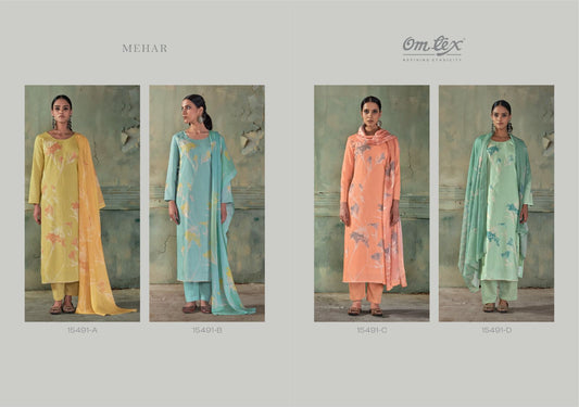 New Mehar Omtex Lawn Cotton Pakistani Salwar Suits Wholesale Price