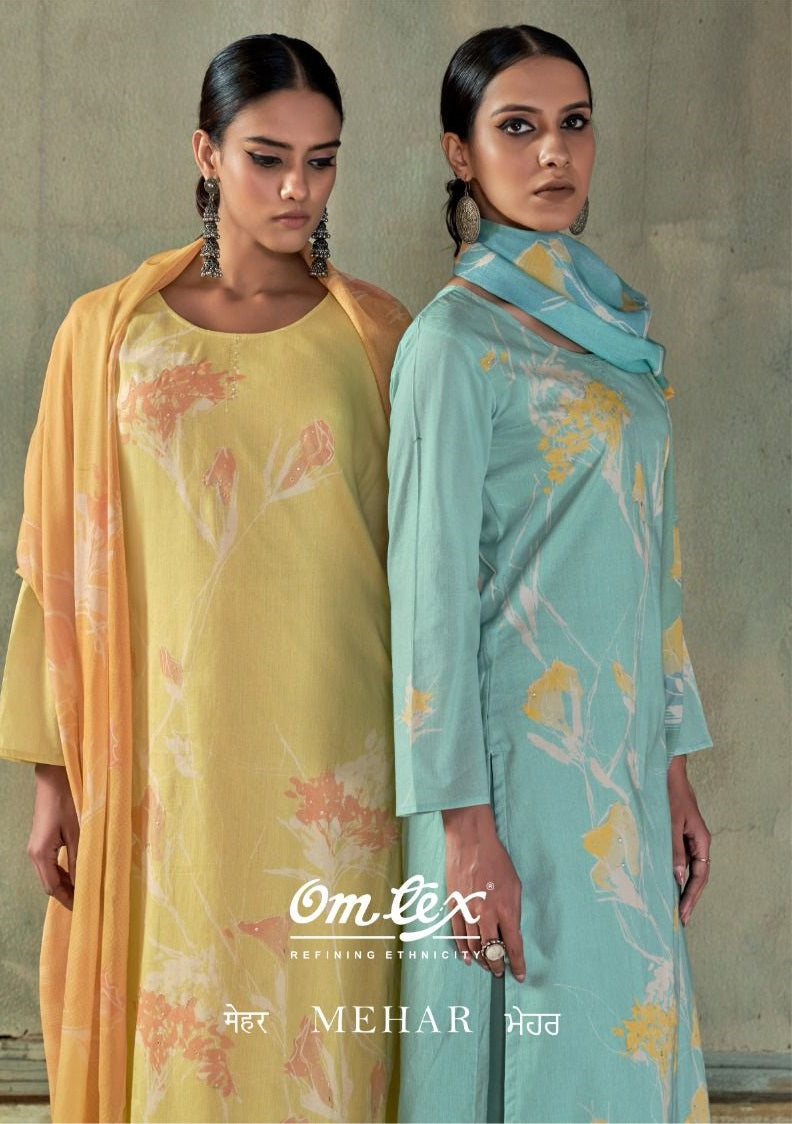 New Mehar Omtex Lawn Cotton Pakistani Salwar Suits Wholesale Price