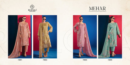 New Mehar Rupali Cotton Silk Pant Style Suits Wholesaler