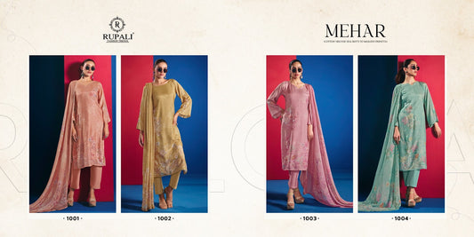 New Mehar Rupali Cotton Silk Pant Style Suits Wholesaler