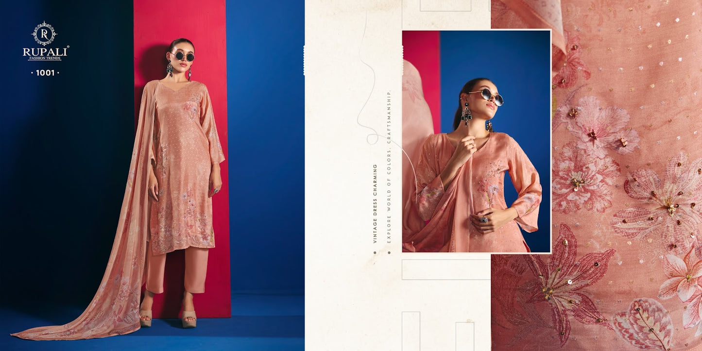 New Mehar Rupali Cotton Silk Pant Style Suits Wholesaler
