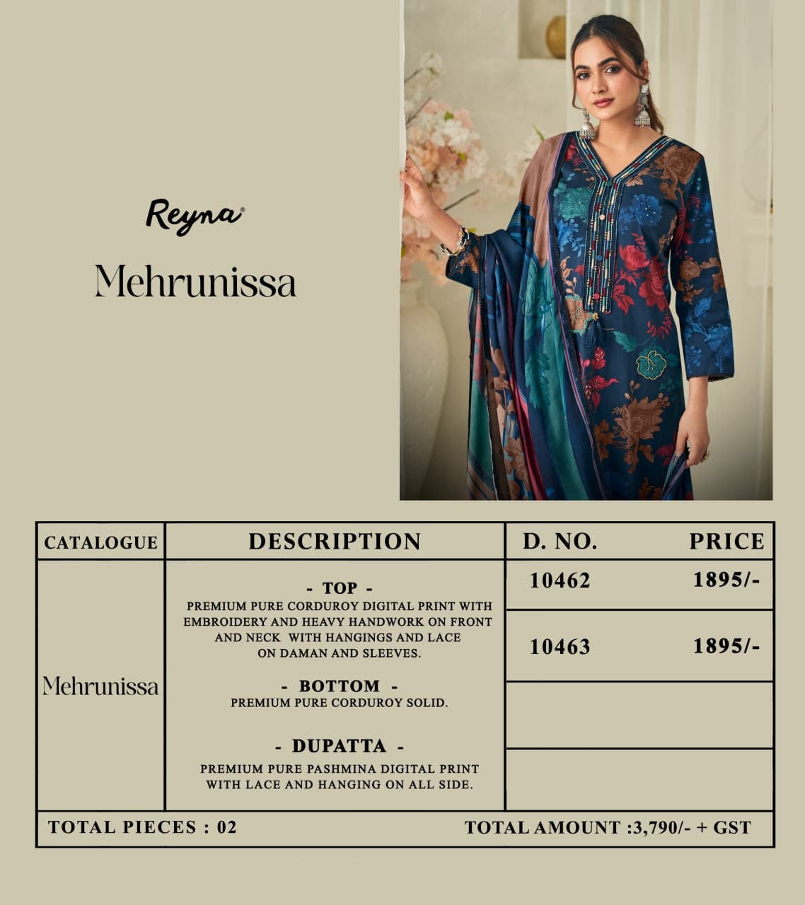 New Mehrunissa Reyna Corduroy Pant Style Suits Supplier