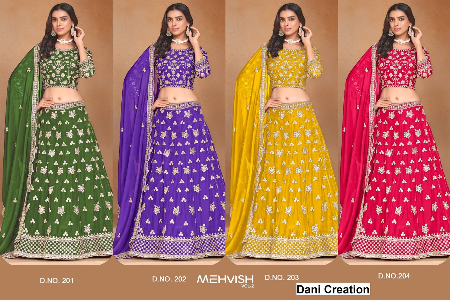 New Mehvish Vol 2 Dani Creation Organza Lehenga Choli Supplier