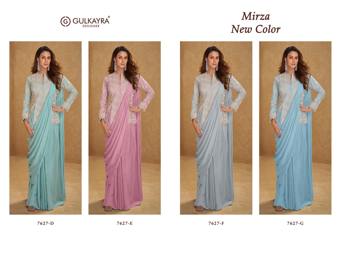 New Mirza Gulkayra Designer Chinnon Indo Western Pair Manufacturer Gujarat