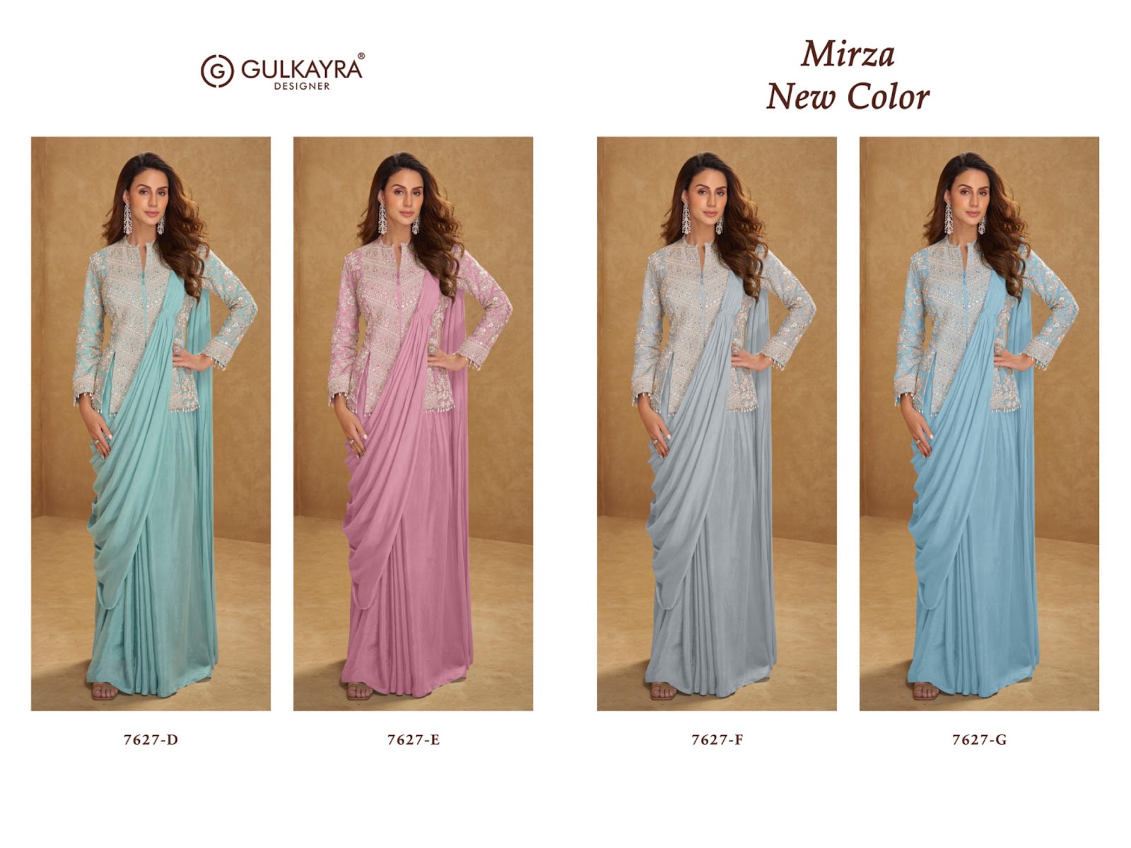 New Mirza Gulkayra Designer Chinnon Indo Western Pair Manufacturer Gujarat