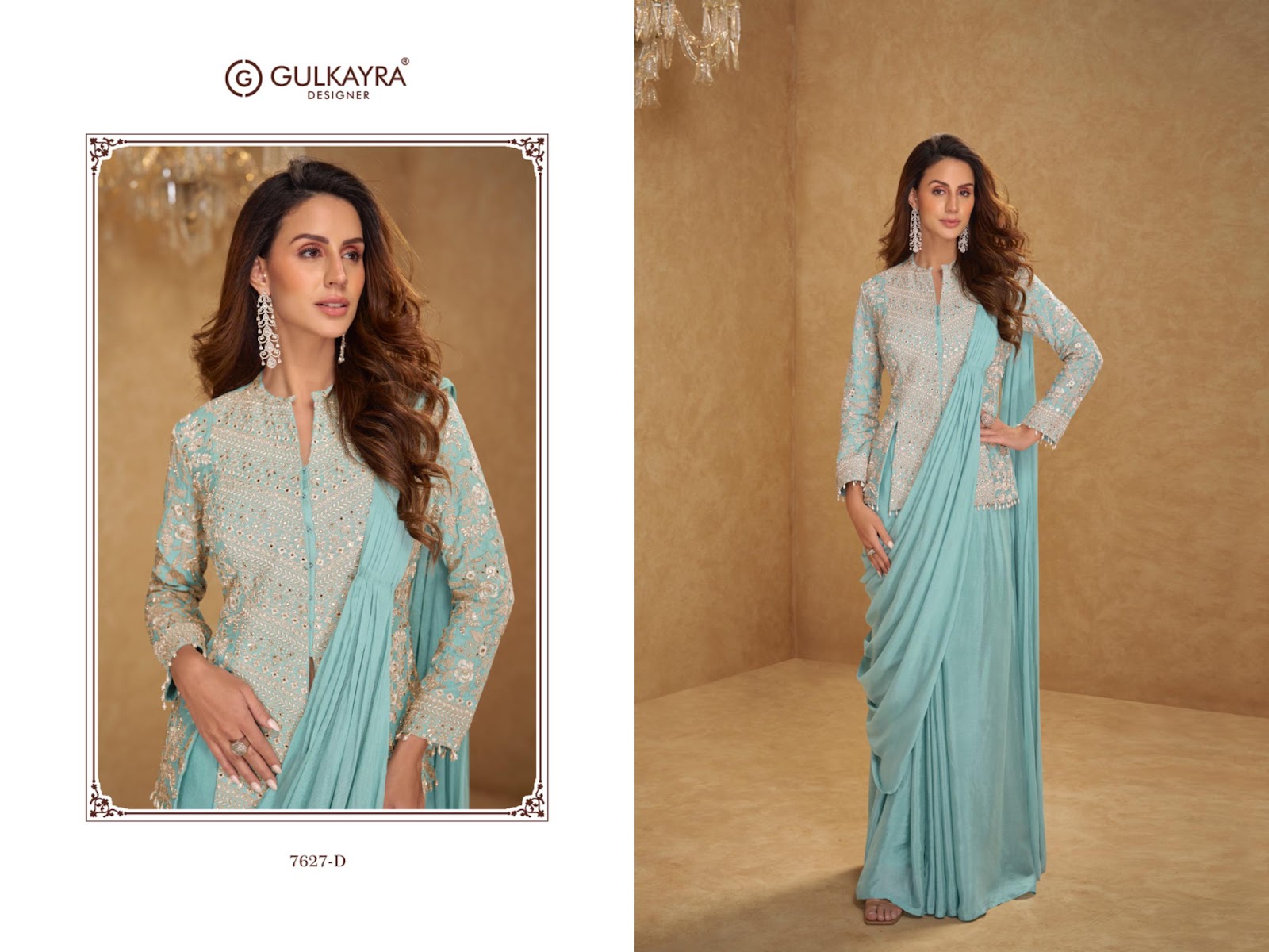 New Mirza Gulkayra Designer Chinnon Indo Western Pair Manufacturer Gujarat