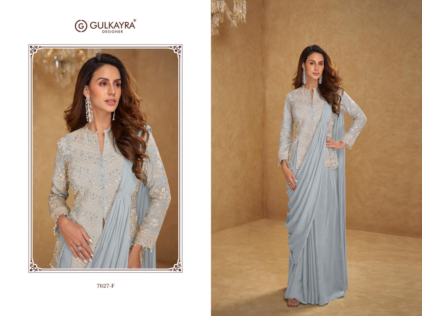 New Mirza Gulkayra Designer Chinnon Indo Western Pair Manufacturer Gujarat