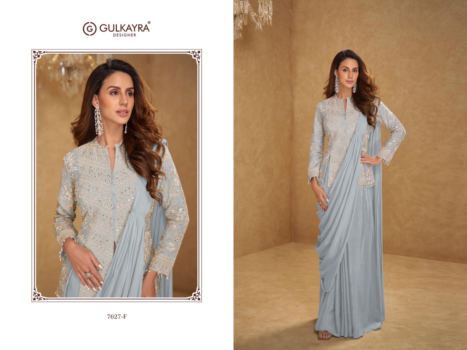 New Mirza Gulkayra Designer Chinnon Indo Western Pair Manufacturer Gujarat